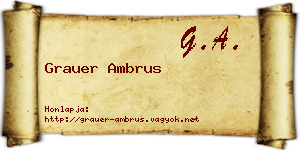 Grauer Ambrus névjegykártya